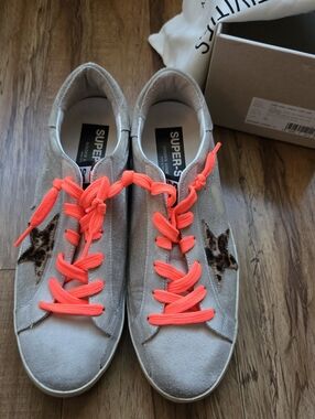 Golden Goose Super Star Women's Sparkly Suede Sneakers 41, 10